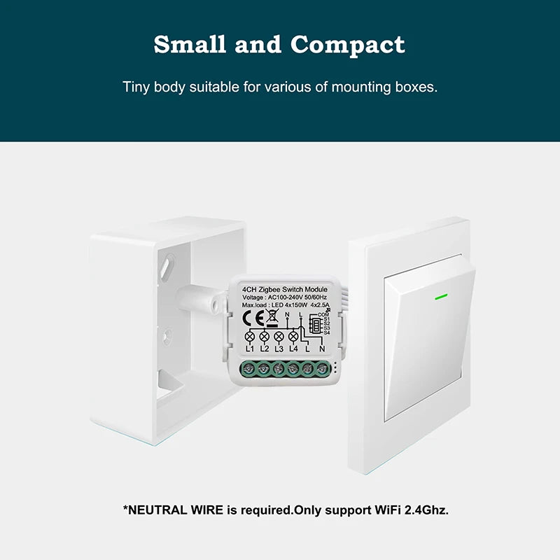 Zigbee 4-Channel Smart Switch for Smart Home