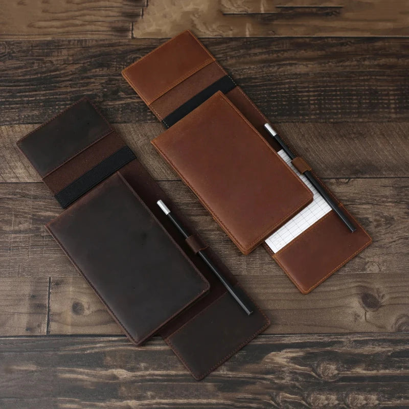 Premium Genuine Leather Golf Scorebook with Pen Holder
