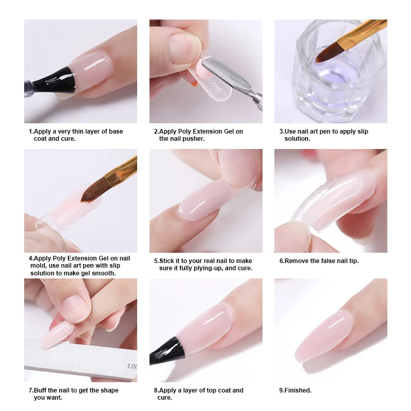 MSHARE 250g Fiber Gel Nail Extension Fiberglass Gel Clear White Pink - Daisan Mart