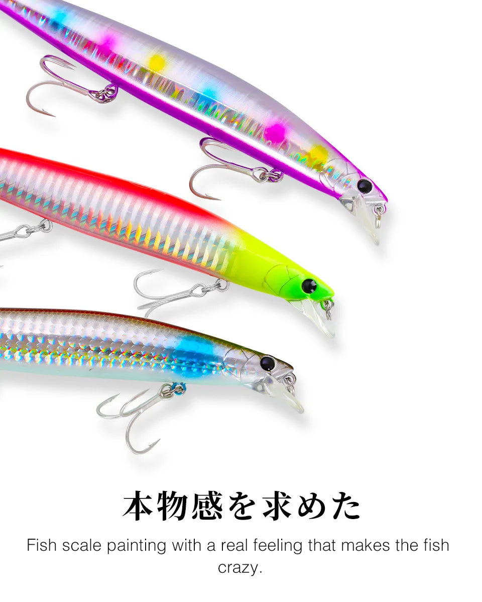 TSURINOYA 140mm 26g DW92 Sinking Minnow Saltwater Freshwater Black Bass Pike Bait Long Casting Sinker Weight Jerkbait Wobblers