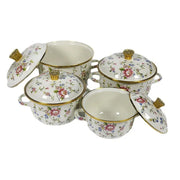 Set of 4 High-Quality Enamel Pots - For Family Kitchens