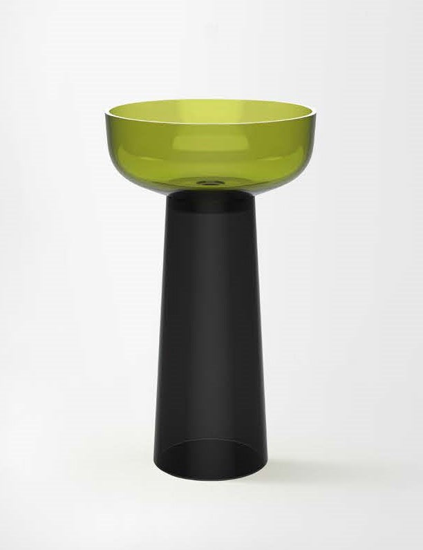 Modern design transparent plastic free standing wash basin 