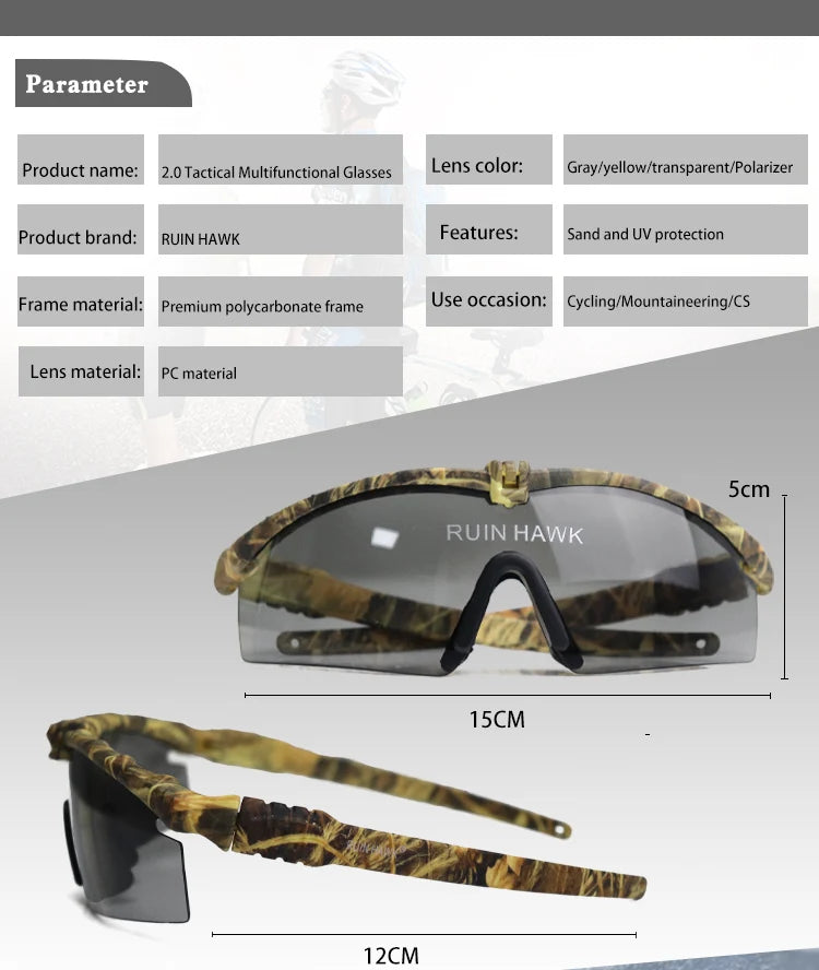 Ultra-light UV-resistant Men's Outdoor Sports Glasses