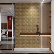 Self adhesive aluminum composite wall panels, peel and stick, room decoration, 3D gold mosaic wall tiles 