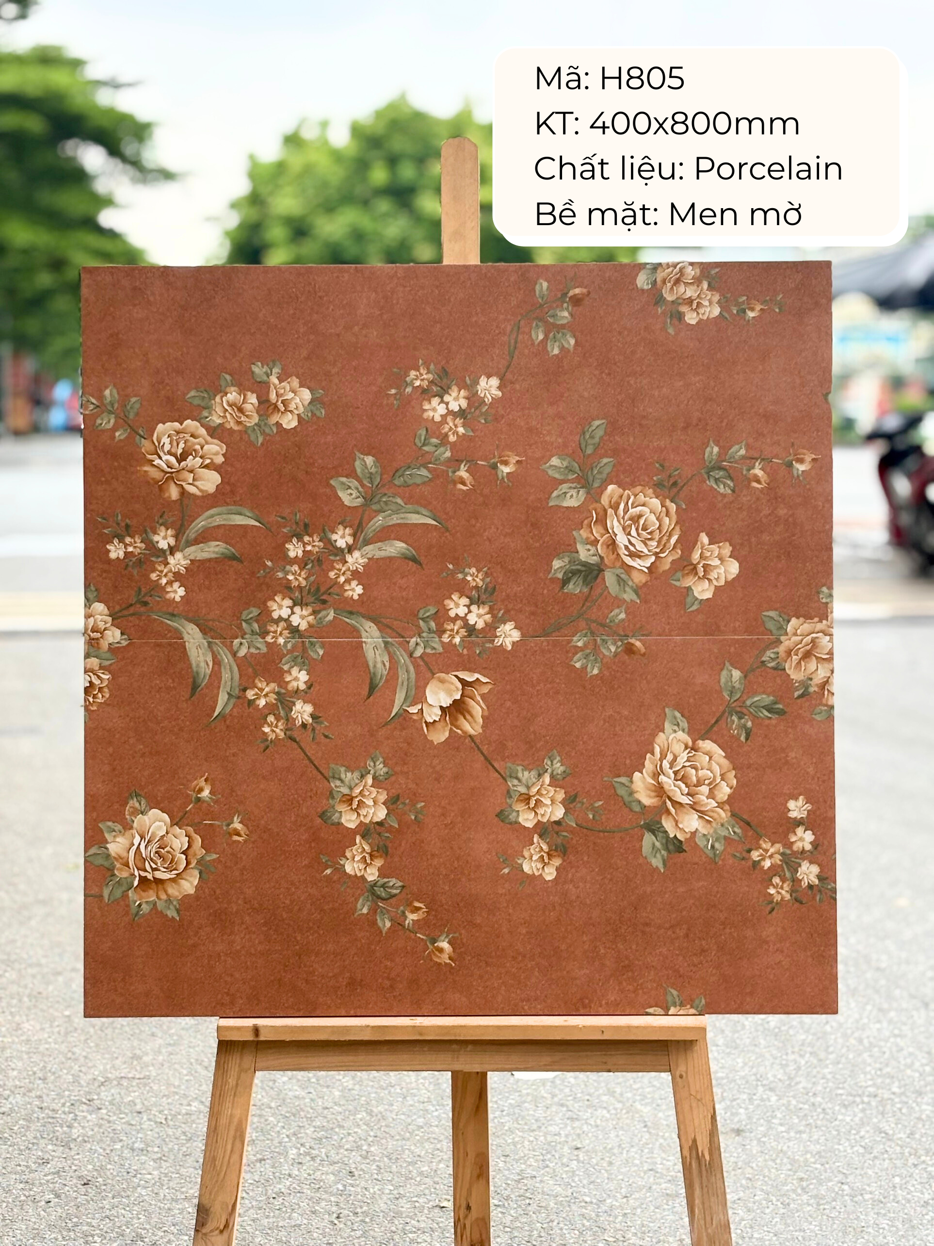 400x800 floor tiles code H805 (1 box/ 1.92m2/ 6 pieces/ 36.5kg)