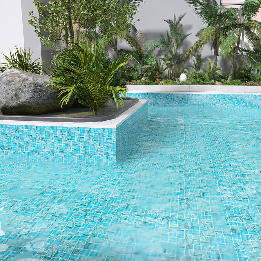 Bluwhale Amber Glass Mosaic Tiles 