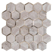 Hot Selling Popular Design Beige Textured Stone Hexagon Gold Mosaic Wall Tiles Wall Stickers 