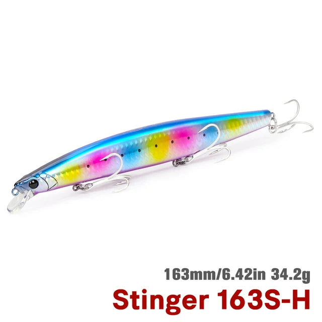 TSURINOYA 34.2g STINGER 163S Sinking Minnow 163mm Sea Fishing Lure Hard Artificial Pike Fishing Baits Tackle DW119