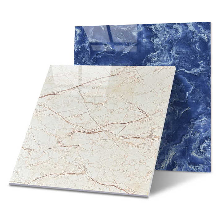 Factory Supply Dark Marble Pattern Ceramic Tiles 80X80 Faux Marble Porcelain Floor Tiles With Carreaux Blue Marble Pattern