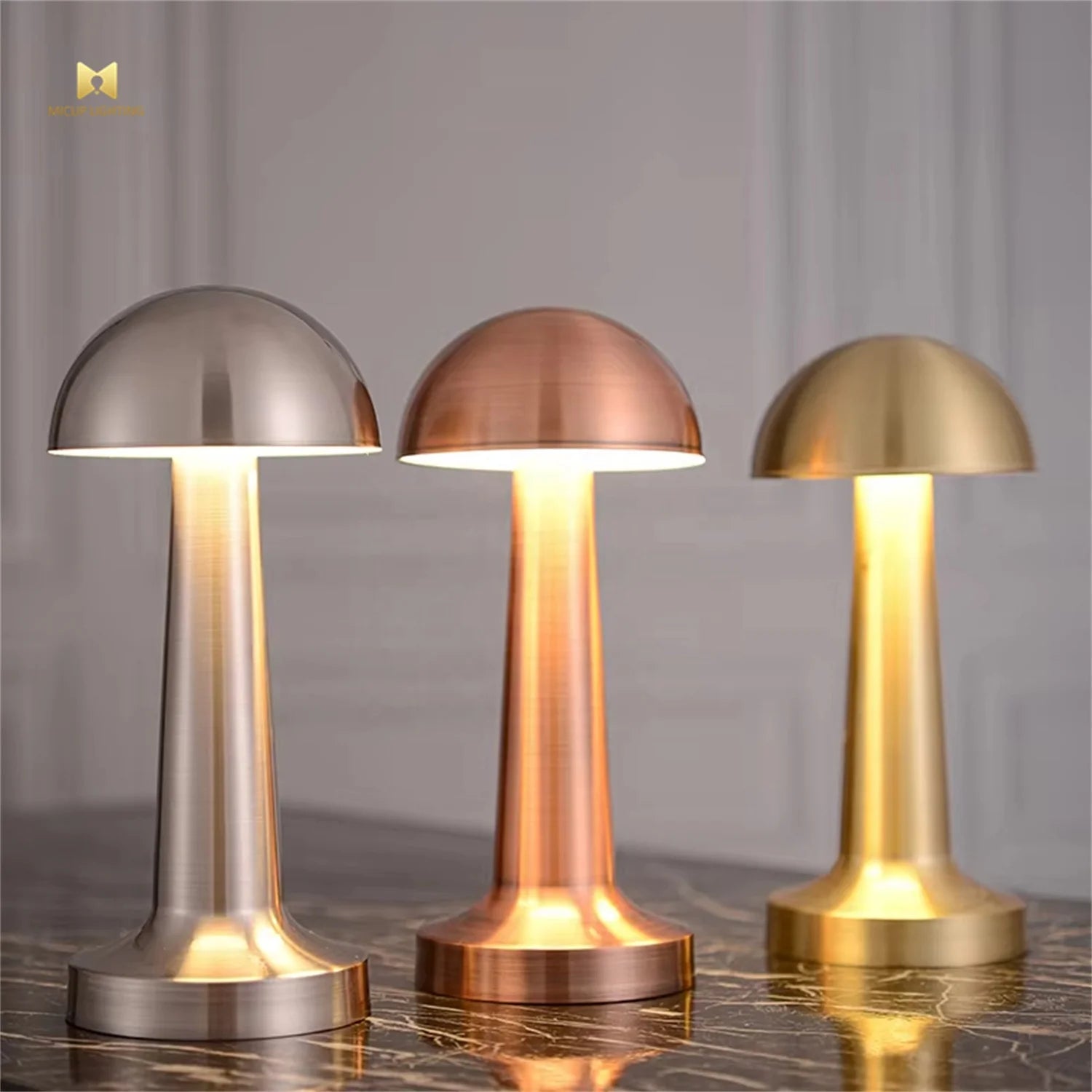 Modern Design Cordless Table Lamp Dome LED Rechargeable with Battery Power Small Portable for Home Office Living Room