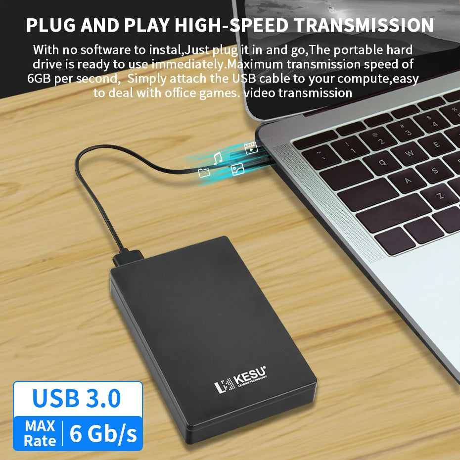 2TB/1TB/500GB USB 2.5 Portable Hard Drive for Computer