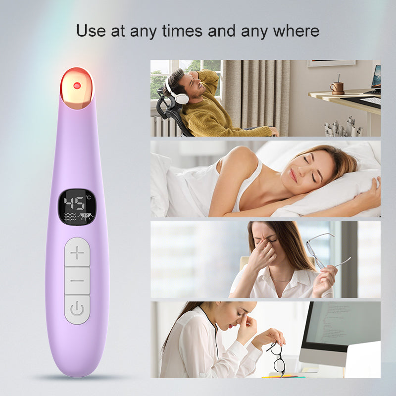 Comfortable smart compression eye mask with vibration and warm massage wand 