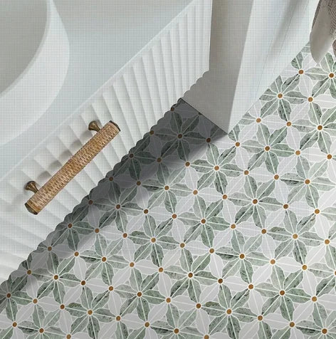 Gạch Mosaic Đá Tự Nhiên Hoa Văn Xanh Đá Cẩm Thạch