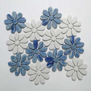 OMK Blue Custom Resin Flower Marble Mosaic Yellow Kitchen Wall Tiles for Hotel Bathroom 