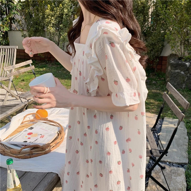 Cute Women's Short Sleeve Pajamas Summer Home Wear