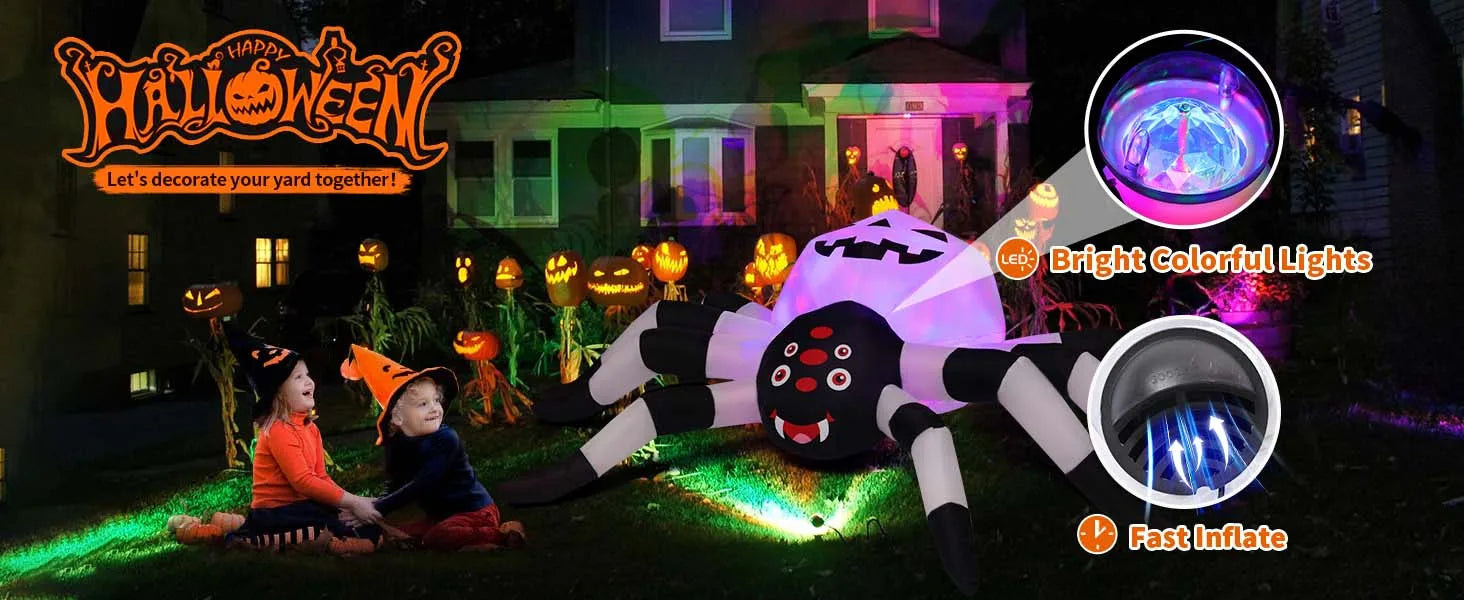 5FT LED Spider Lamp Unique Garden Halloween Decoration