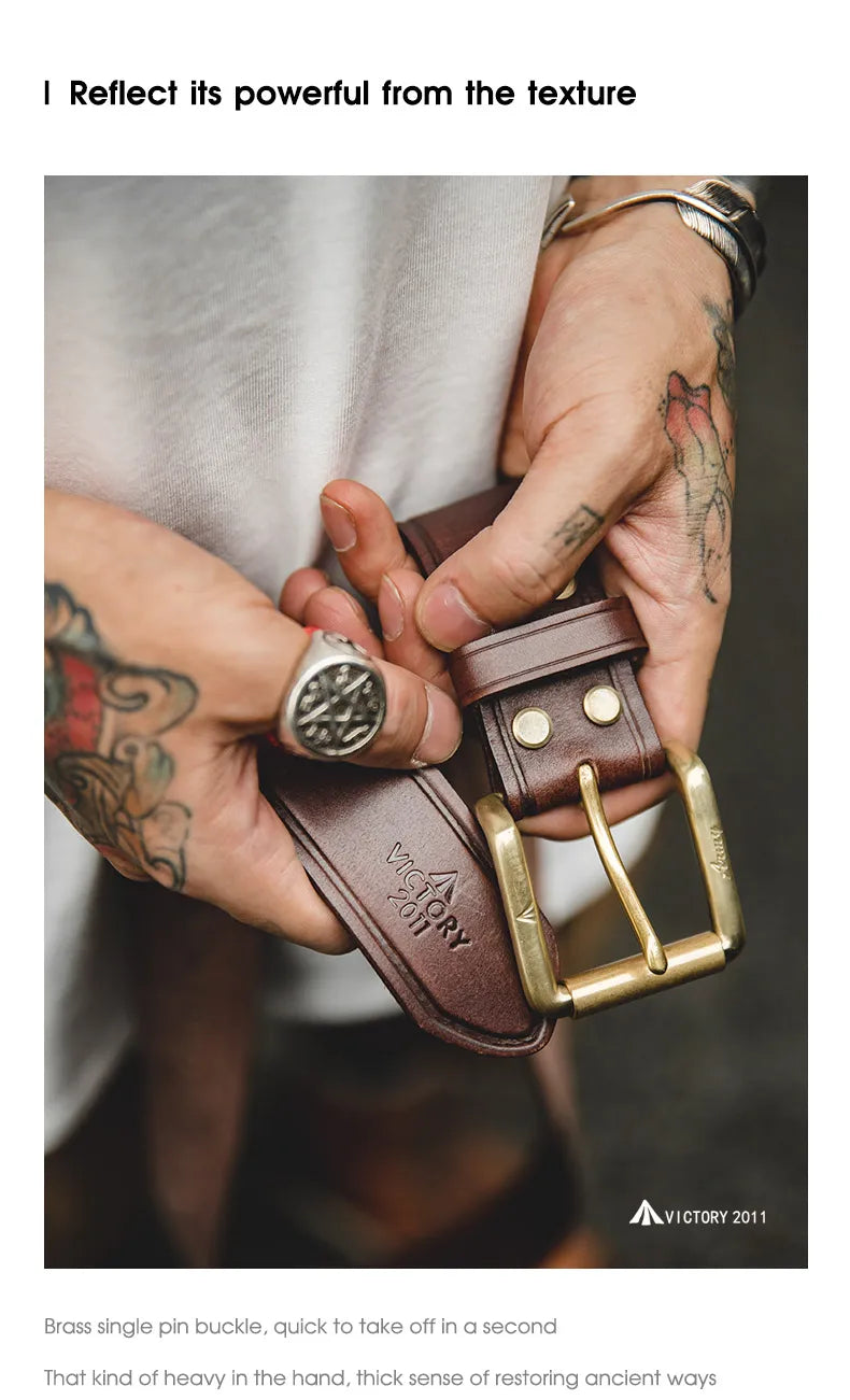 Thắt Lưng Da Bò Cao Cấp Maden Vintage Cho Nam Nữ