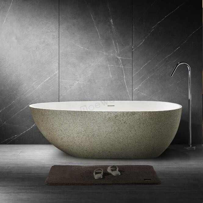 Artificial Stone Bathtub One Person Hot Tub Modern Bathroom Plastic Standing Bathtub for Hotel 