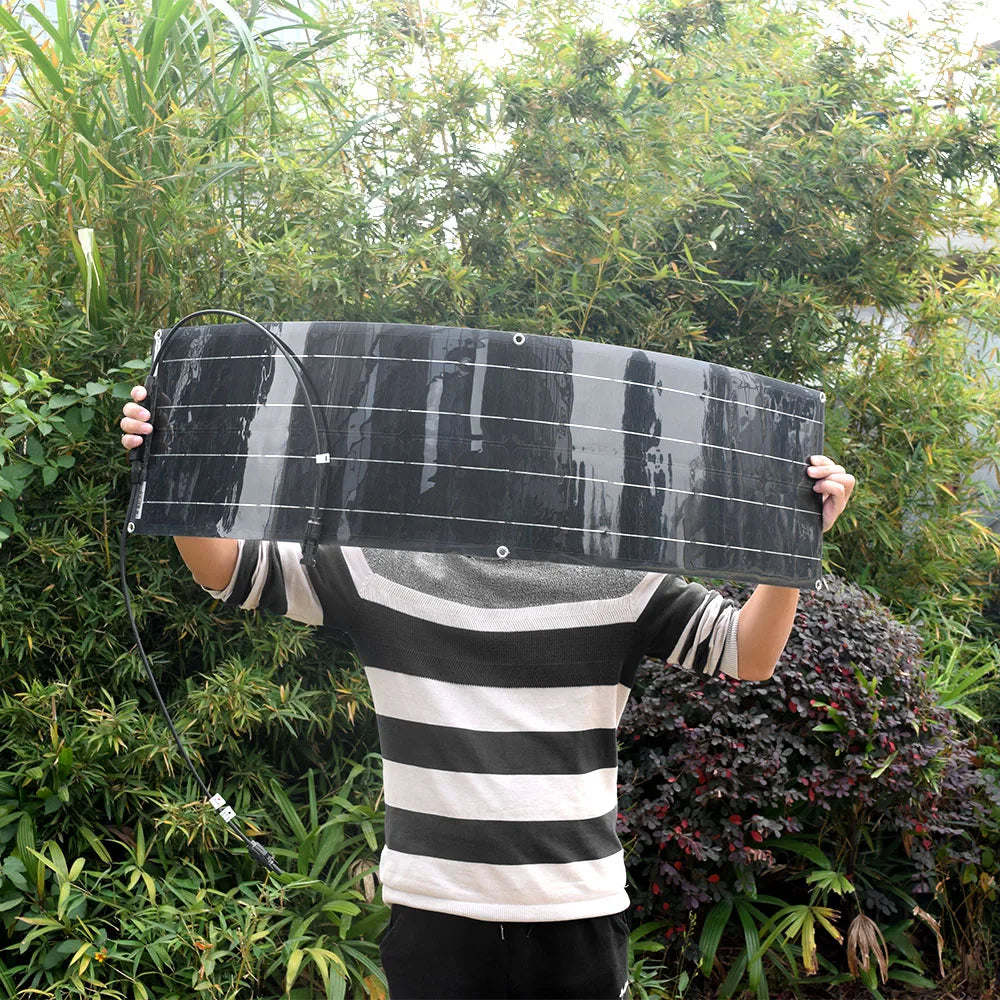 50W 100W Flexible Solar Panel Kit 12V Battery Charger Monocrystalline Cell Solar System Module For Home Camping Car RV Boat