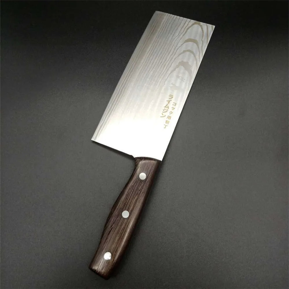 Japanese Damascus Kitchen Knife - Mulberry Wood Handle, Sharp