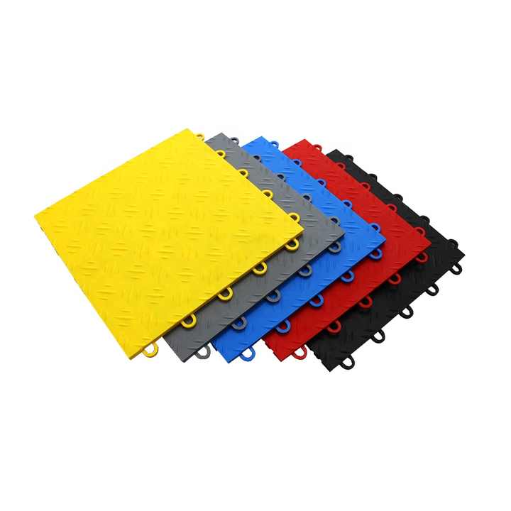 PP plastic garage flooring, heavy duty industrial flooring, factory floor tiles, gym flooring, interlocking pattern 
