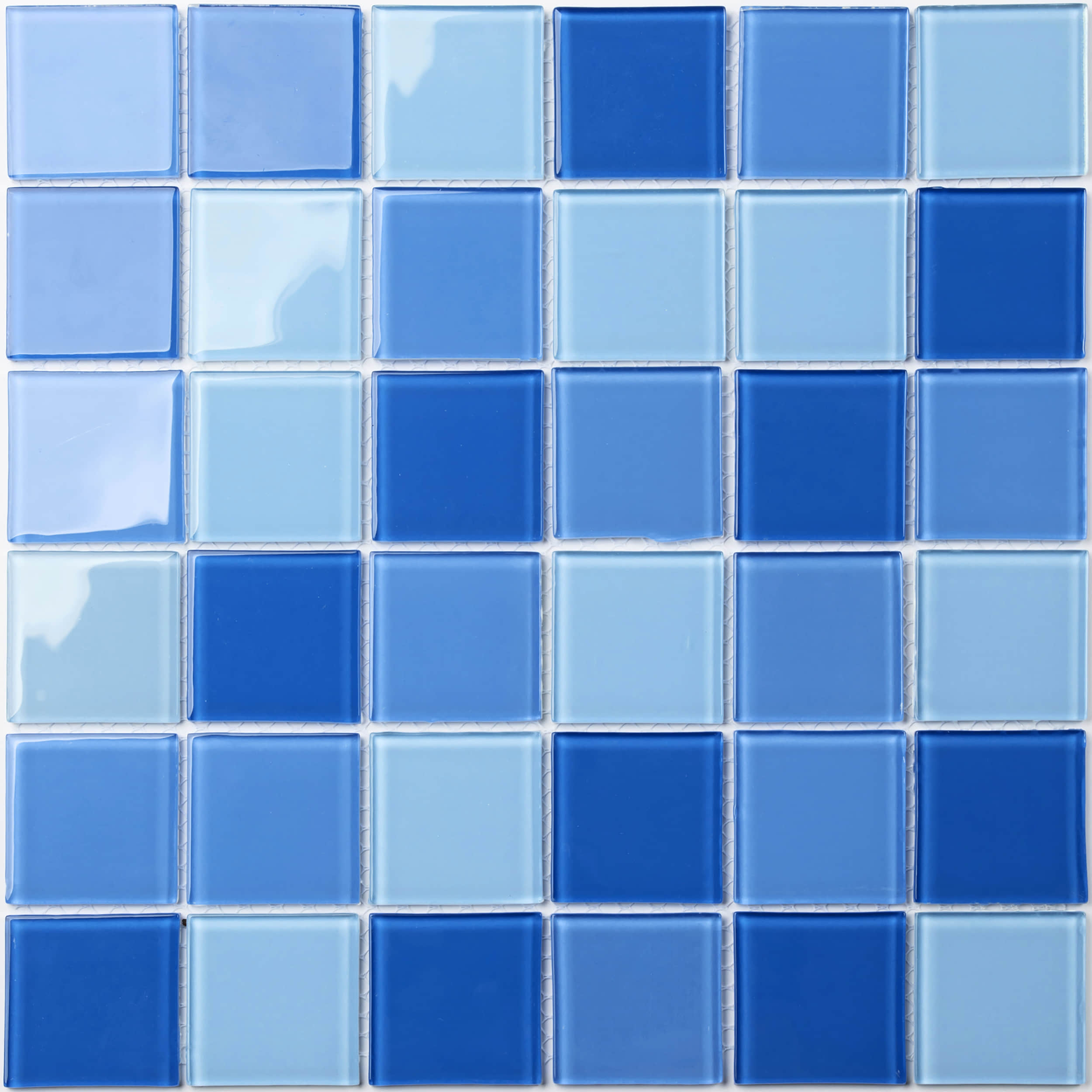 GLASS MOSAIC 48x48, TURQUOISE, VINTAGE STYLE, 4MM, FOR WALL 