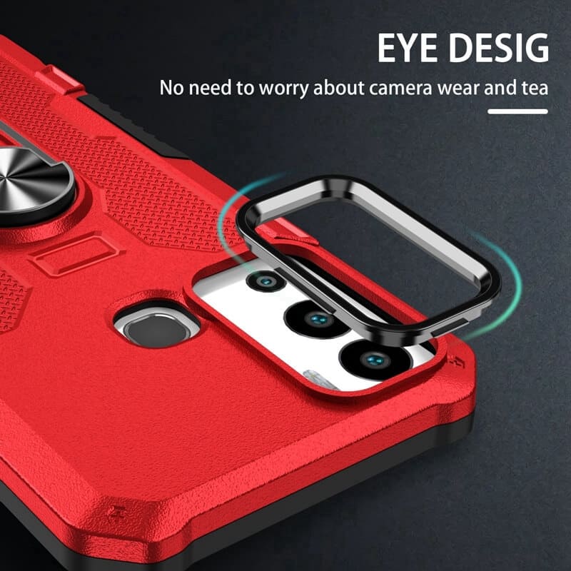 Wholesale TPU+PC Magnetic High Precision Anti-knock Shockproof Mobile Phone Case with Wireless Charging Ring Holder for Infinix 