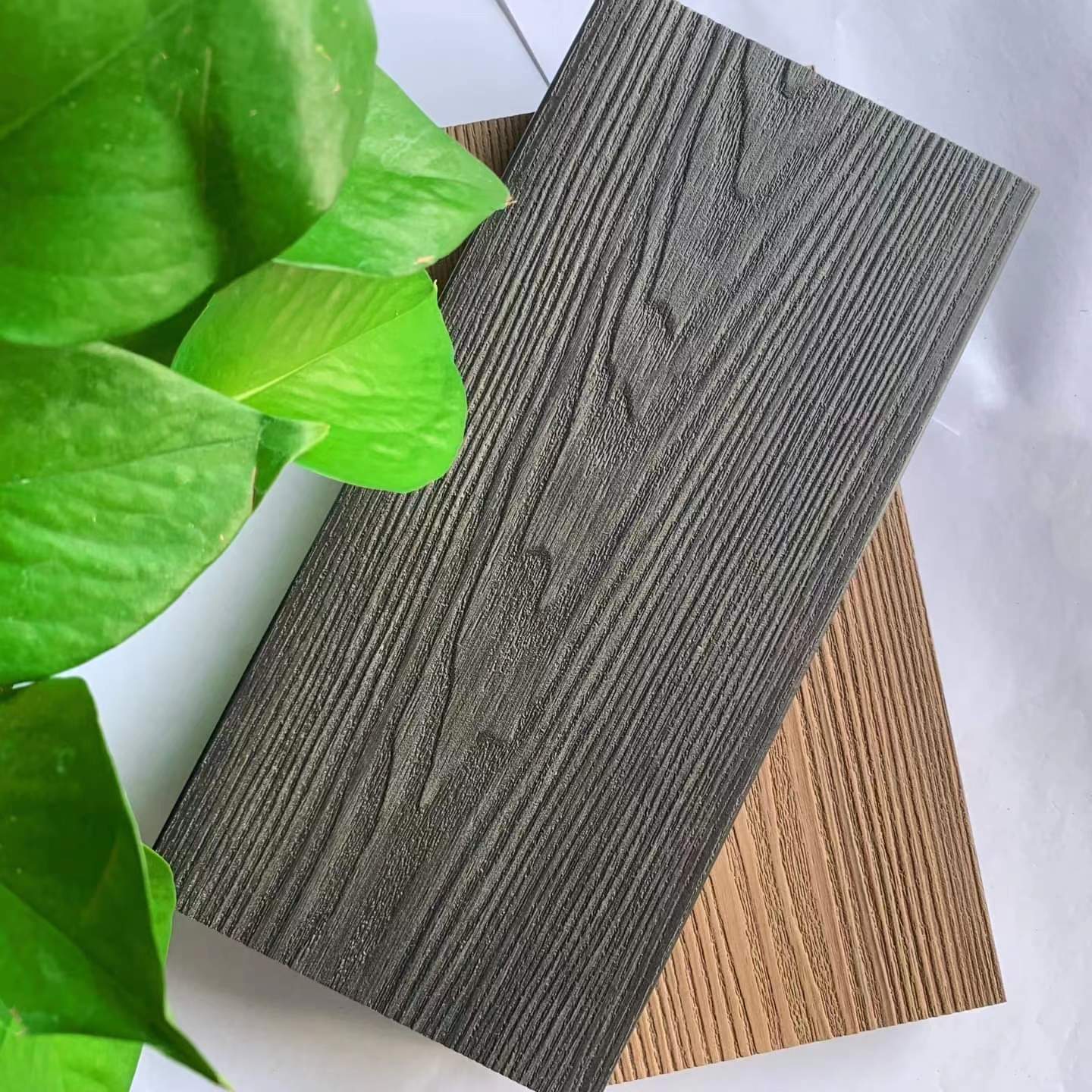 Anti-slip, waterproof outdoor wood plastic flooring, modern teak chocolate color 