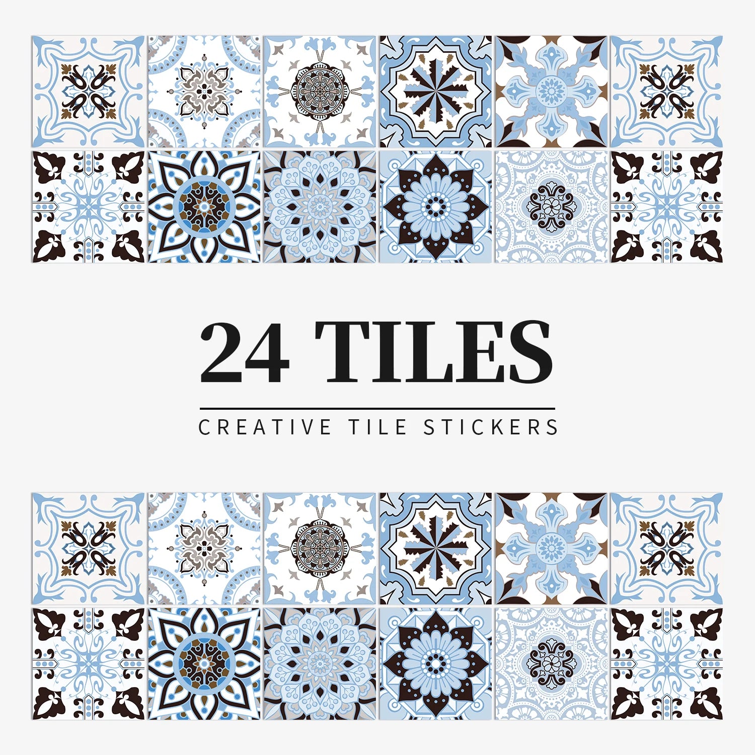 24pcs/set Light Color Tiles Sticker Wall Stickers Kitchen Bathroom Home Renovation Wallpaper Waterproof Self-adhesive Wall Decal
