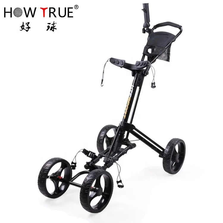 Xe Đẩy Gấp Nhỏ Nhẹ 4 Bánh EVA - Golf Trolley Đen Cao Cấp