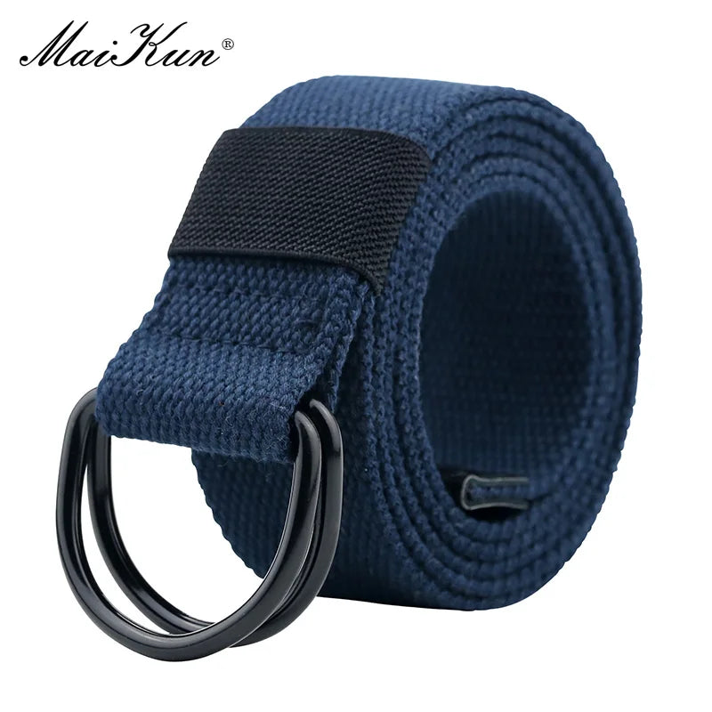 Maikun Unisex Double D-Buckle Canvas Belt