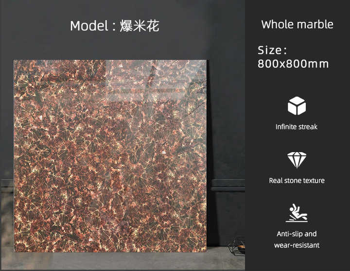 Factory Supply Dark Marble Pattern Ceramic Tiles Porcelain Floor Tiles 80X80 Indoor Artificial Marble Flooring With Marble-Like Pattern 