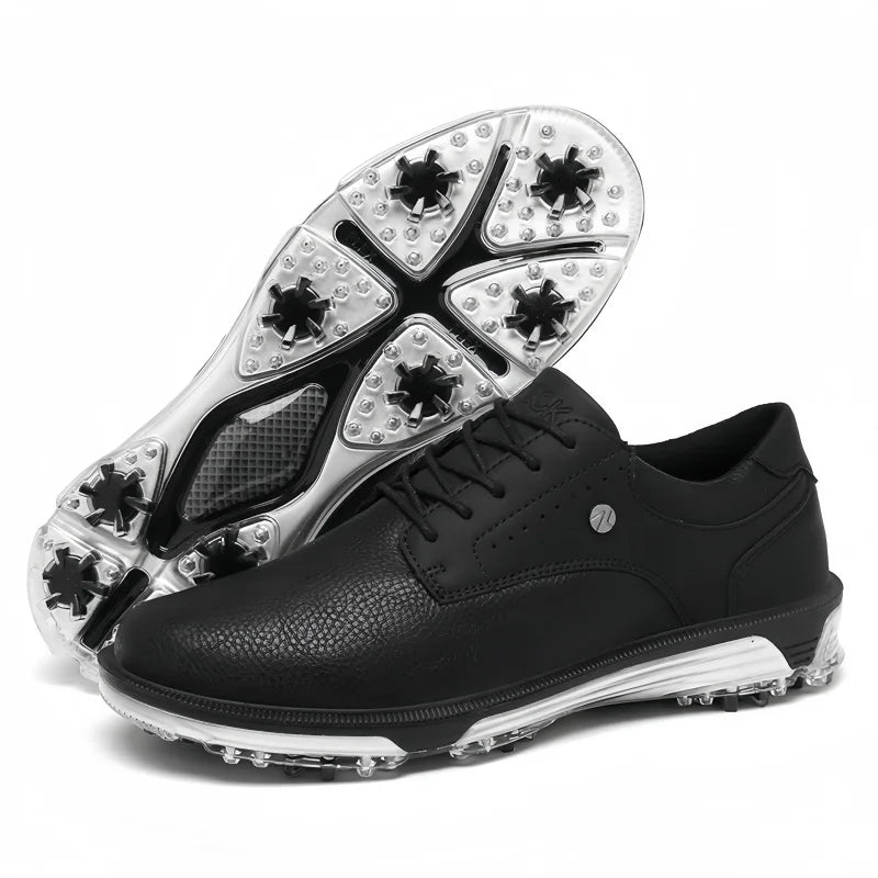 Men's and Women's Leather Golf Shoes Waterproof Rubber Sole Printed Logo