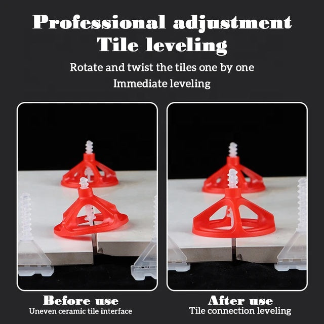 Easy to use plastic tile balancing system 