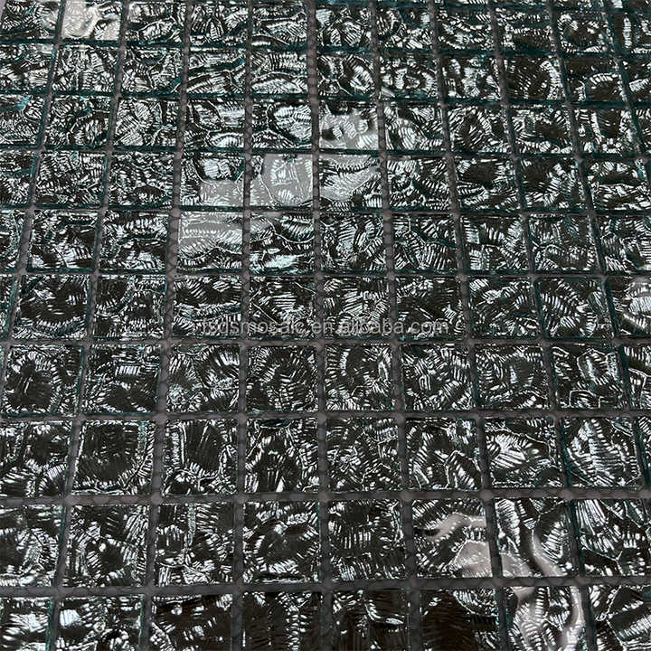 1 inch modern spa pool wall tiles electroplated frosted silver glass mosaic for bathroom kitchen wood floor design 