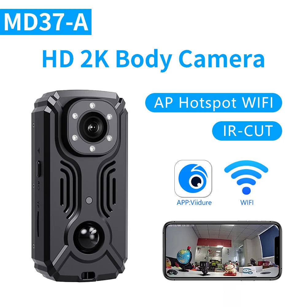 MD37 Mini WiFi 2K Camera Night Security Recording