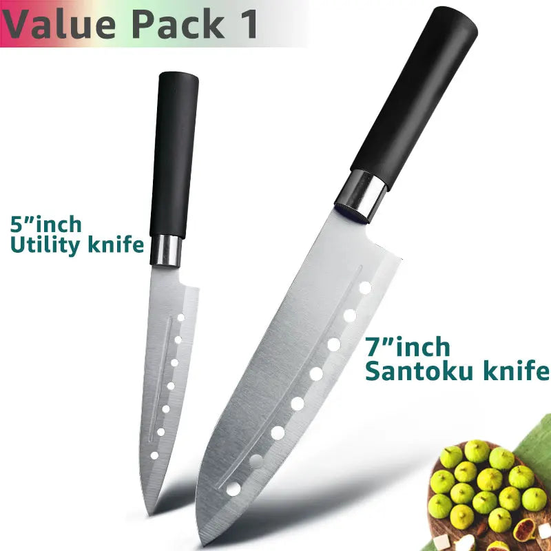 Bộ Dao Bếp Đa Năng Thép Không Gỉ Cao Cấp 5-8 Inch