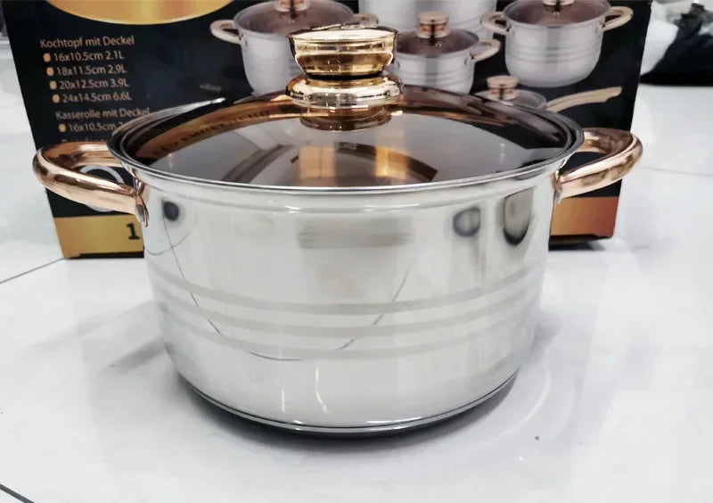 Bộ Nồi Inox Hàn Quốc 6 Lớp Cao Cấp ChicCook