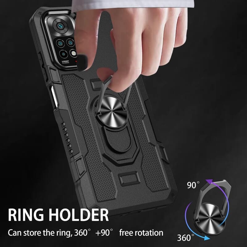 Mobile Phone Accessories Armor Shockproof Case with Camera Ring Holder for iPhone 14 13 15 12 Pro Max 