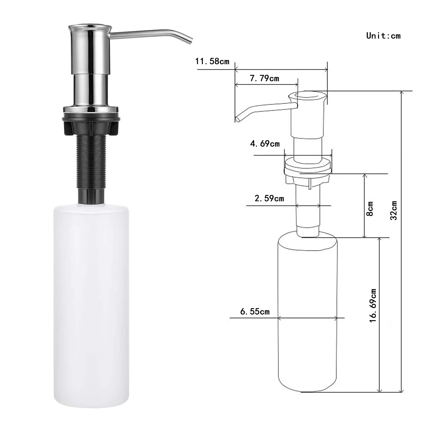 Samodra 500ml Luxury Stainless Steel Kitchen Soap Dispenser