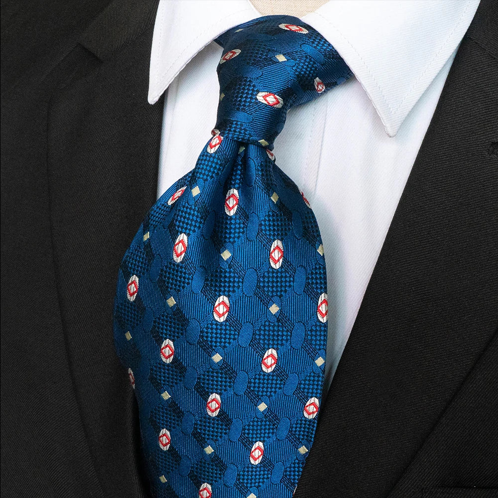 Cà vạt lụa nam họa tiết caro cổ điển thủ công