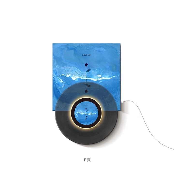 JZ Modern Hallway Decoration NFC Vinyl Record Wall Art UV Print Image CD Poster Abstract Acrylic Art LED Painting 