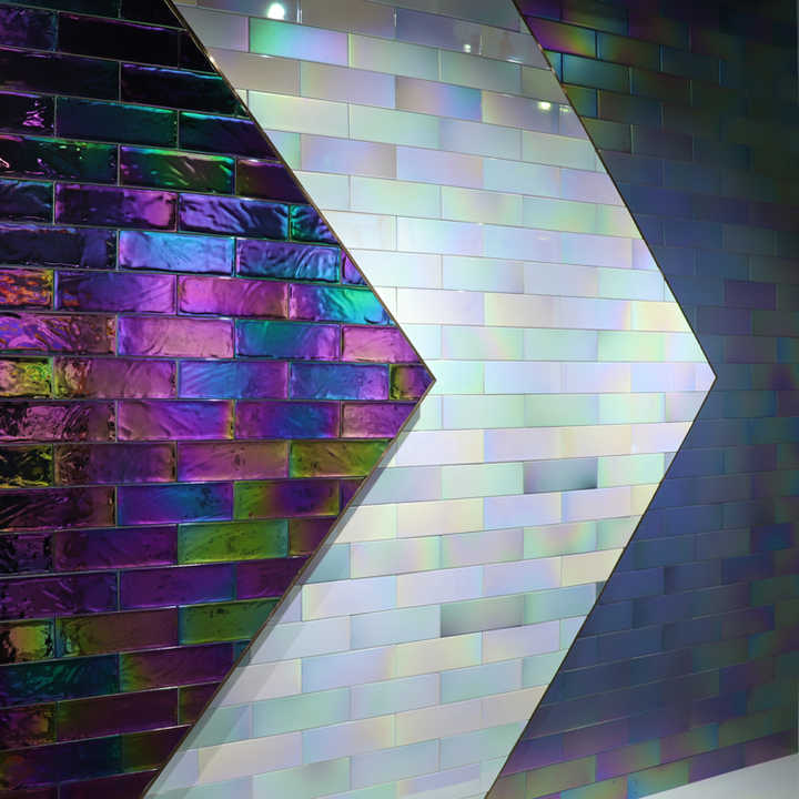 4*12 inch/100x300mm 3D glossy rainbow glitter subway wall tiles interior wall and floor tiles 