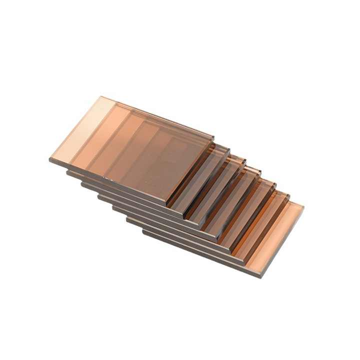 Polished edge bronze float glass for industrial bathroom decorative curtain wall lighting applications 