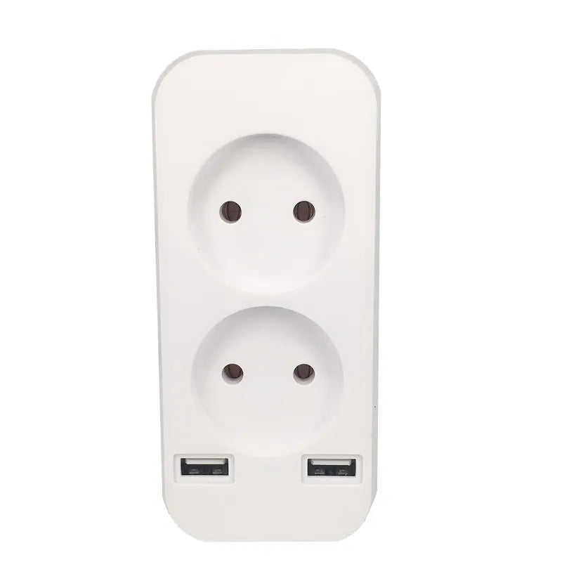 Ổ cắm đôi chuẩn Âu USB 5V 2A - Bộ chuyển đổi 1-2