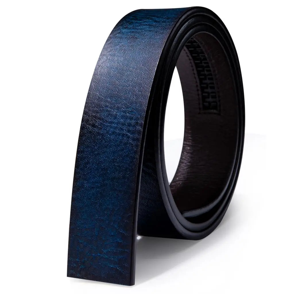XXL Men's Automatic Dragon Hi-Tie Dark Blue Leather Belt