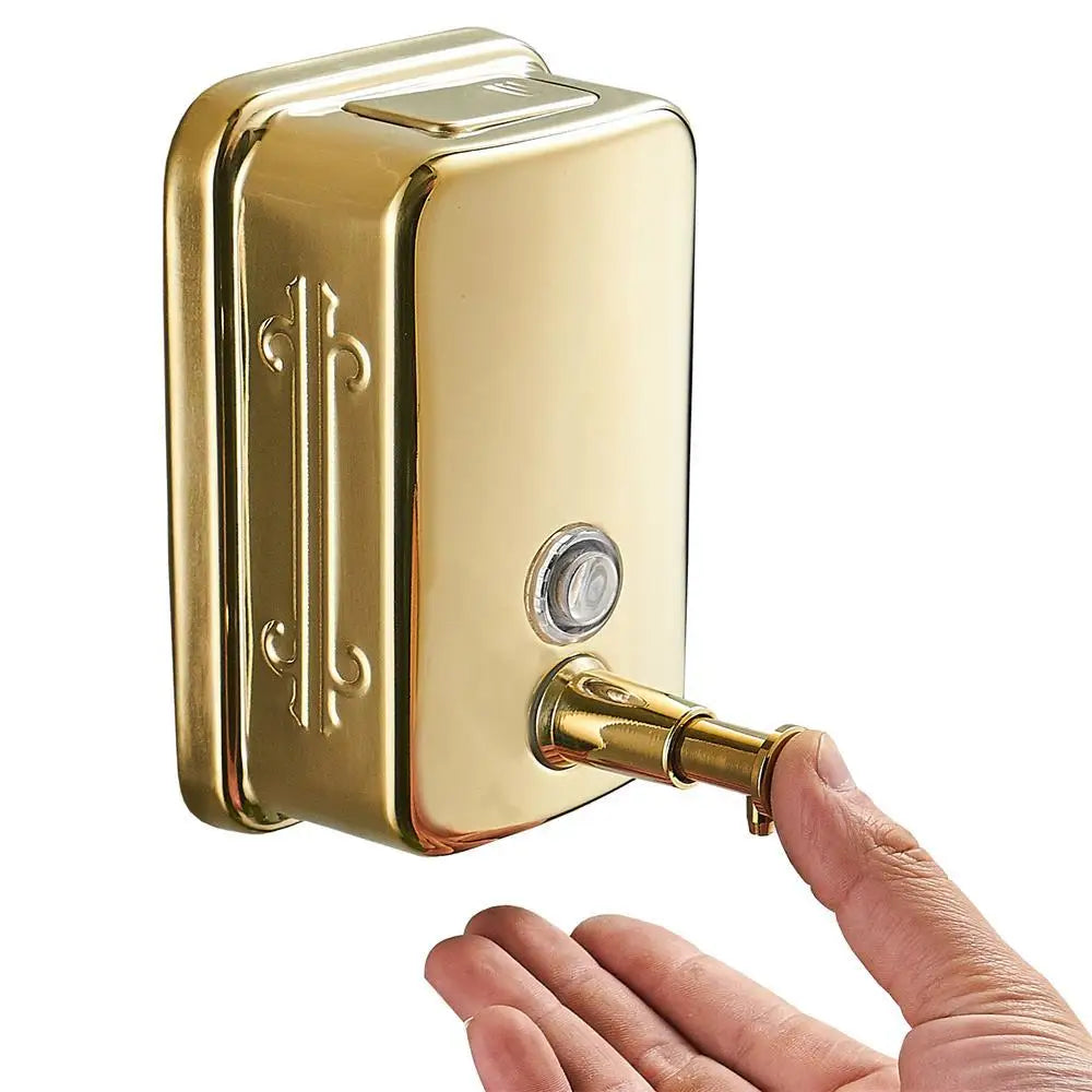 Bình Xà Phòng Treo Tường Inox Vàng Sang Trọng 304 - Daisan Mart