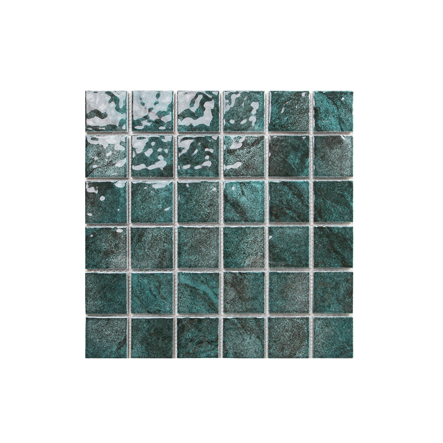 Bluwhale modern blue inkjet printed ceramic bathroom swimming pool mosaic tiles 48mmx48mm wholesale price made in China 