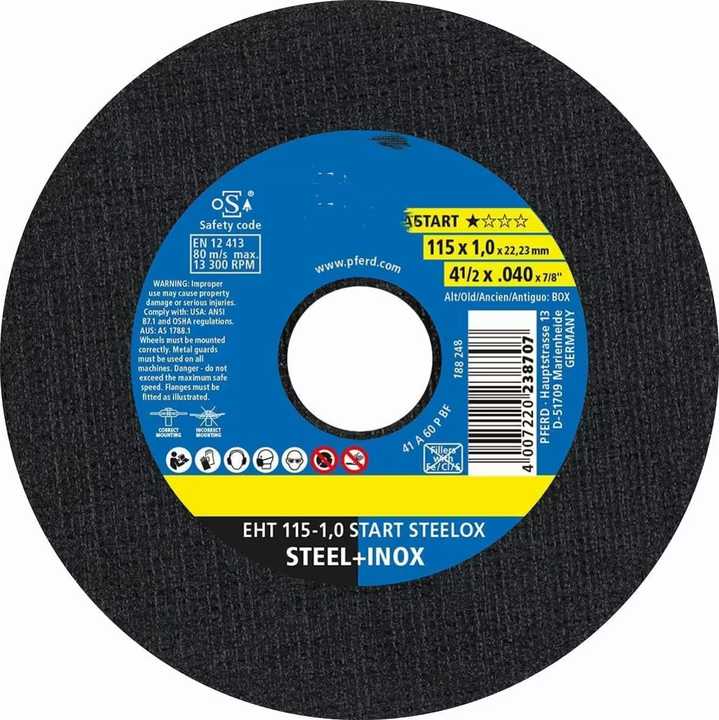 Hot Sales 115x1x22.23mm Cutting Disc for Metal and Stainless Steel 