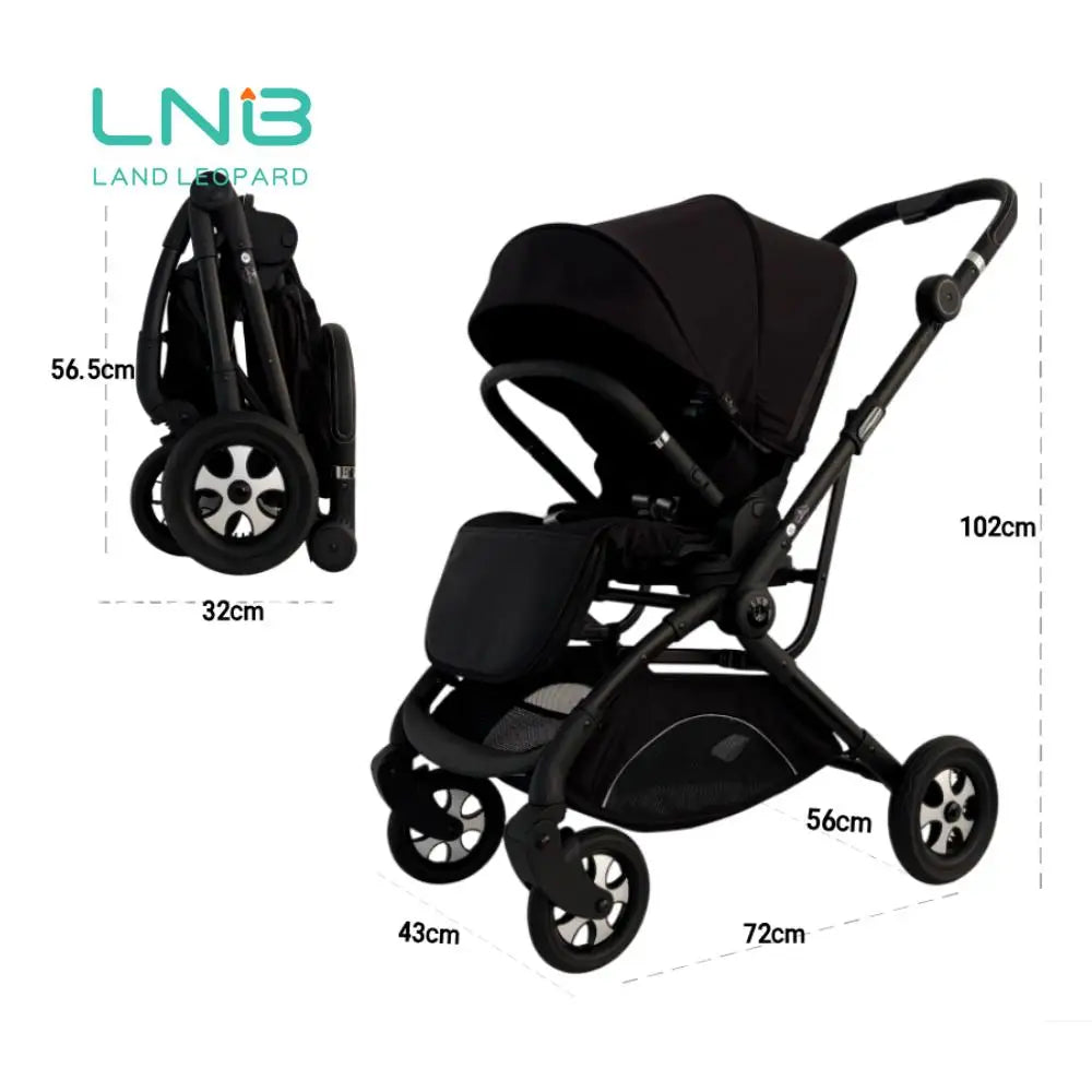 3-in-1 Multi-Function Stroller with Bag &amp; Foldable Baby Cradle